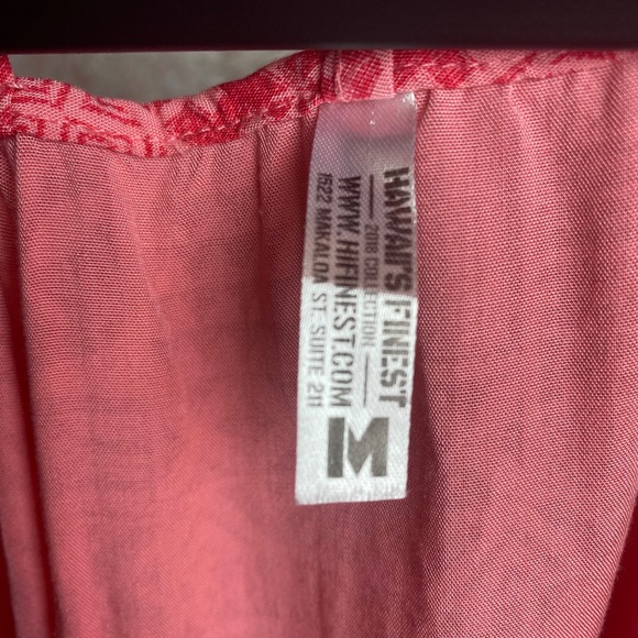 Hawaiiʻs Finest Womenʻs Pink Hawaiian Print Tank Blouse Medium - Picture 4 of 6